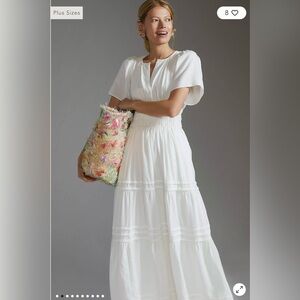 Anthropologie Somerset Dress Linen Edition White NWOT XSP